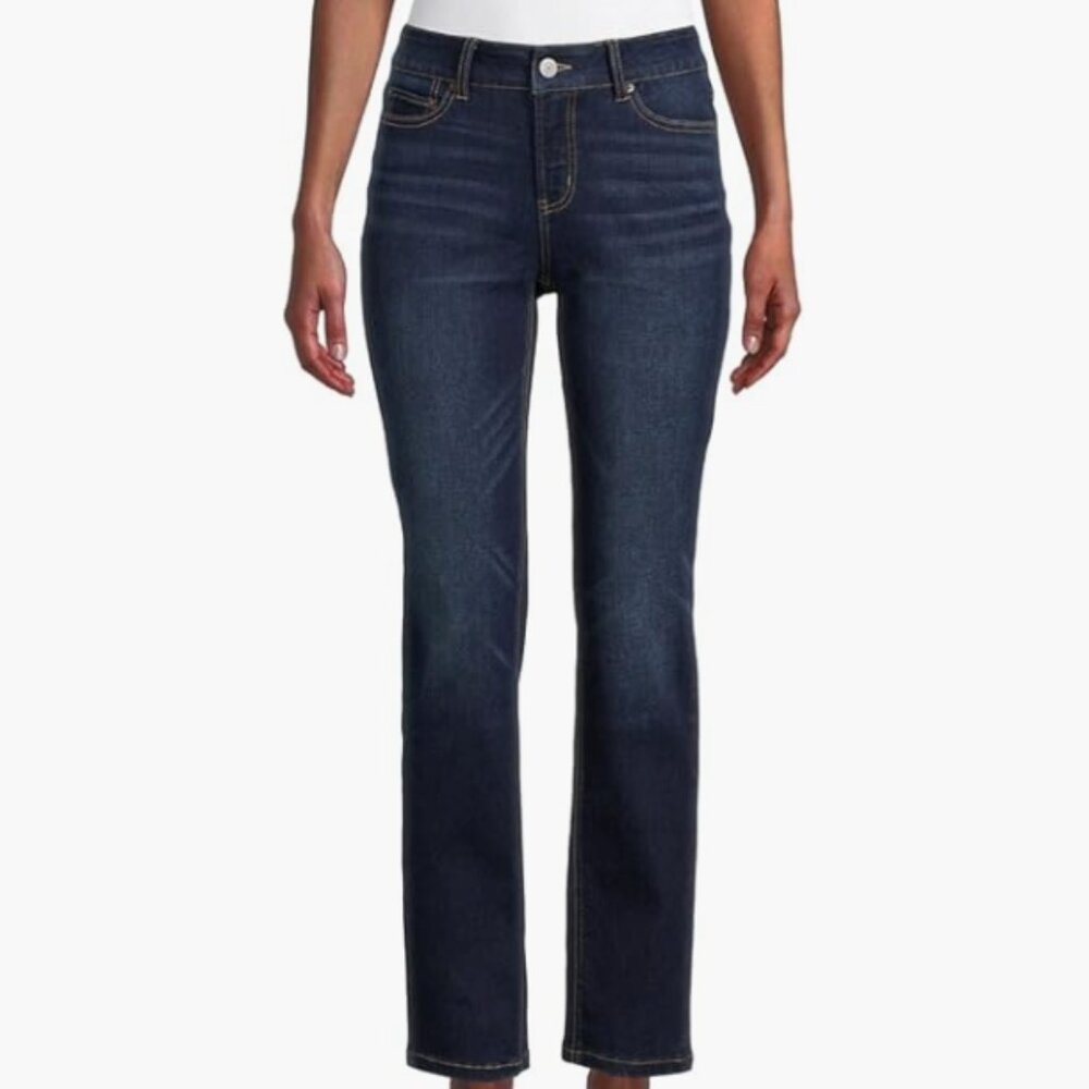 Time and Tru Women's Plus Size 20 Straight Leg Jeans Dark Wash Mid Rise NWT